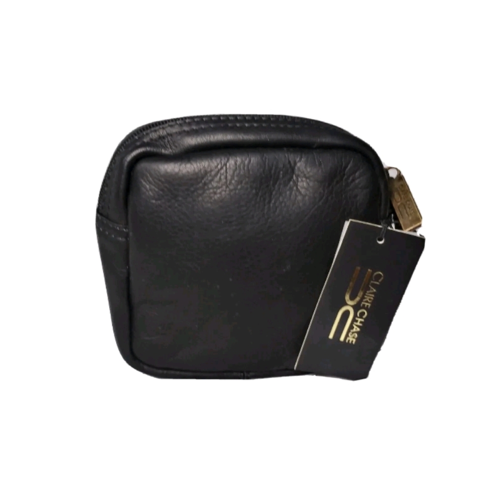 Claire Chase Colombian Leather Pouch Small Accessories Bag TTI Logo Print